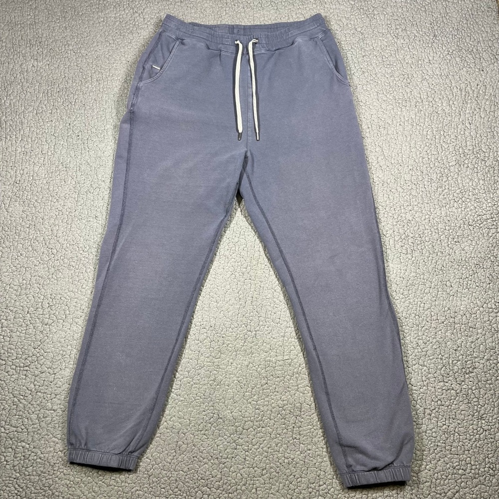 Vuori Laguna Lounge Pants Joggers Women M Organic Cotton French Terry Blue VW437